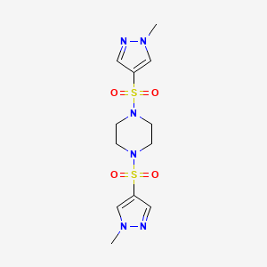 molecular formula C12H18N6O4S2 B4865765 1,4-bis[(1-methyl-1H-pyrazol-4-yl)sulfonyl]piperazine 