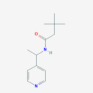 3,3-dimethyl-N-[1-(4-pyridinyl)ethyl]butanamide