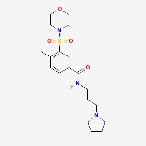 molecular formula C19H29N3O4S B4865803 4-methyl-3-(4-morpholinylsulfonyl)-N-[3-(1-pyrrolidinyl)propyl]benzamide 