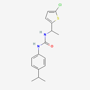 molecular formula C16H19ClN2OS B4865815 1-[1-(5-Chlorothiophen-2-yl)ethyl]-3-[4-(propan-2-yl)phenyl]urea 