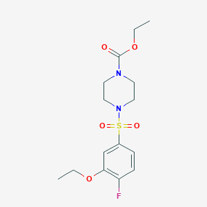 molecular formula C15H21FN2O5S B486582 Ethyl 4-((3-ethoxy-4-fluorophenyl)sulfonyl)piperazine-1-carboxylate CAS No. 791843-92-0