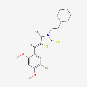 5-(5-bromo-2,4-dimethoxybenzylidene)-3-(2-cyclohexylethyl)-2-thioxo-1,3-thiazolidin-4-one