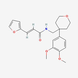 N-{[4-(3,4-dimethoxyphenyl)tetrahydro-2H-pyran-4-yl]methyl}-3-(2-furyl)acrylamide