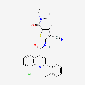 8-chloro-N-{3-cyano-5-[(diethylamino)carbonyl]-4-methyl-2-thienyl}-2-(2-methylphenyl)-4-quinolinecarboxamide