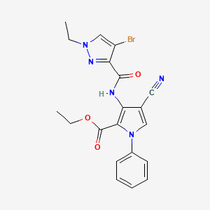 molecular formula C20H18BrN5O3 B4865836 ethyl 3-{[(4-bromo-1-ethyl-1H-pyrazol-3-yl)carbonyl]amino}-4-cyano-1-phenyl-1H-pyrrole-2-carboxylate 