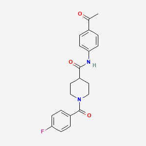 molecular formula C21H21FN2O3 B4865845 N-(4-acetylphenyl)-1-(4-fluorobenzoyl)piperidine-4-carboxamide 