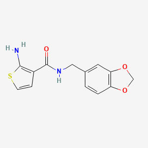 2-amino-N-(1,3-benzodioxol-5-ylmethyl)-3-thiophenecarboxamide