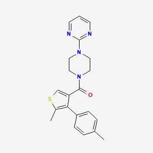 molecular formula C21H22N4OS B4865890 [5-METHYL-4-(4-METHYLPHENYL)-3-THIENYL][4-(2-PYRIMIDINYL)PIPERAZINO]METHANONE 