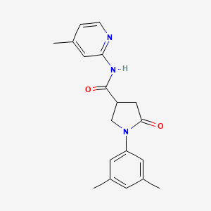 molecular formula C19H21N3O2 B4865891 1-(3,5-dimethylphenyl)-N-(4-methylpyridin-2-yl)-5-oxopyrrolidine-3-carboxamide 