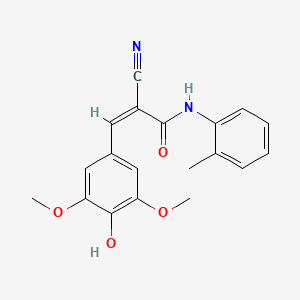 molecular formula C19H18N2O4 B4865930 (2Z)-2-cyano-3-(4-hydroxy-3,5-dimethoxyphenyl)-N-(2-methylphenyl)prop-2-enamide 