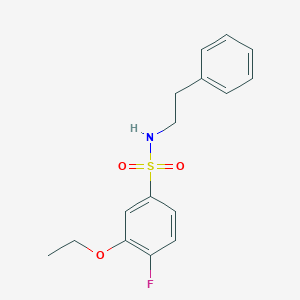 molecular formula C16H18FNO3S B486594 3-ethoxy-4-fluoro-N-(2-phenylethyl)benzenesulfonamide CAS No. 791844-16-1