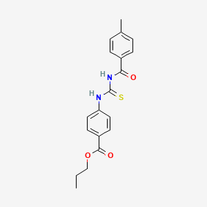 molecular formula C19H20N2O3S B4865972 propyl 4-({[(4-methylbenzoyl)amino]carbonothioyl}amino)benzoate 