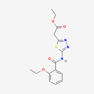 molecular formula C15H17N3O4S B4865989 ETHYL 2-{5-[(2-ETHOXYBENZOYL)AMINO]-1,3,4-THIADIAZOL-2-YL}ACETATE 