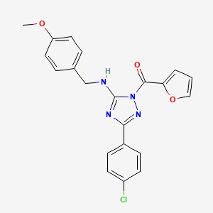 molecular formula C21H17ClN4O3 B4866003 3-(4-Chlorophenyl)-1-(furan-2-carbonyl)-N-[(4-methoxyphenyl)methyl]-1H-1,2,4-triazol-5-amine 