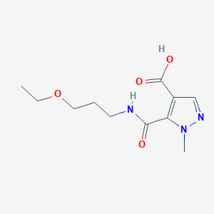 molecular formula C11H17N3O4 B4866006 5-{[(3-ethoxypropyl)amino]carbonyl}-1-methyl-1H-pyrazole-4-carboxylic acid 