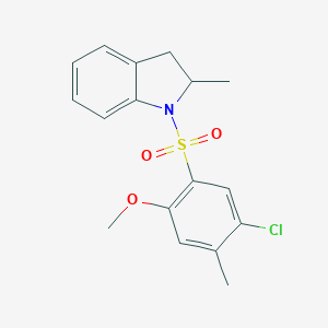 5-Chloro-2-methoxy-4-methyl-1-[(2-methylindolinyl)sulfonyl]benzene