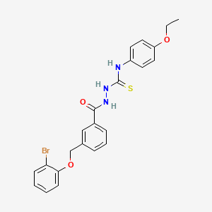 molecular formula C23H22BrN3O3S B4866029 2-{3-[(2-BROMOPHENOXY)METHYL]BENZOYL}-N~1~-(4-ETHOXYPHENYL)-1-HYDRAZINECARBOTHIOAMIDE 