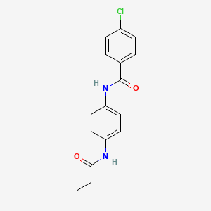 molecular formula C16H15ClN2O2 B4866036 4-chloro-N-[4-(propionylamino)phenyl]benzamide 