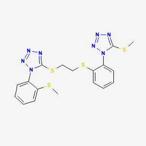 molecular formula C18H18N8S4 B4866051 1-(2-Methylsulfanylphenyl)-5-[2-[2-(5-methylsulfanyltetrazol-1-yl)phenyl]sulfanylethylsulfanyl]tetrazole 