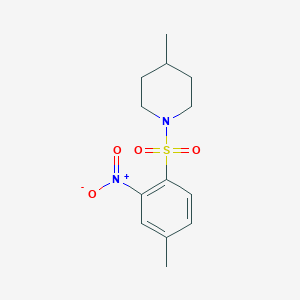 molecular formula C13H18N2O4S B4866054 4-methyl-1-[(4-methyl-2-nitrophenyl)sulfonyl]piperidine 