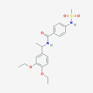 molecular formula C20H26N2O5S B4866067 N-[1-(3,4-diethoxyphenyl)ethyl]-4-[(methylsulfonyl)amino]benzamide 