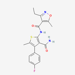 N-[3-CARBAMOYL-4-(4-FLUOROPHENYL)-5-METHYLTHIOPHEN-2-YL]-3-ETHYL-5-METHYL-12-OXAZOLE-4-CARBOXAMIDE