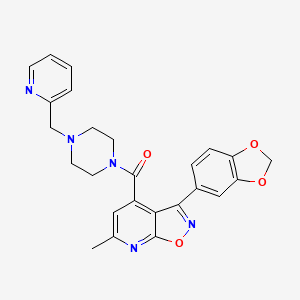 molecular formula C25H23N5O4 B4866072 3-(1,3-benzodioxol-5-yl)-6-methyl-4-{[4-(2-pyridinylmethyl)-1-piperazinyl]carbonyl}isoxazolo[5,4-b]pyridine 