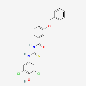 molecular formula C21H16Cl2N2O3S B4866080 3-(benzyloxy)-N-{[(3,5-dichloro-4-hydroxyphenyl)amino]carbonothioyl}benzamide 