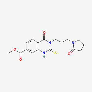 METHYL 4-OXO-3-[3-(2-OXOPYRROLIDIN-1-YL)PROPYL]-2-SULFANYLIDENE-1,2,3,4-TETRAHYDROQUINAZOLINE-7-CARBOXYLATE