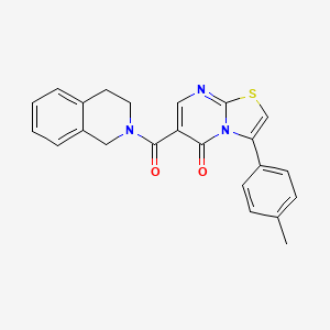 molecular formula C23H19N3O2S B4866112 6-(3,4-dihydro-2(1H)-isoquinolinylcarbonyl)-3-(4-methylphenyl)-5H-[1,3]thiazolo[3,2-a]pyrimidin-5-one 