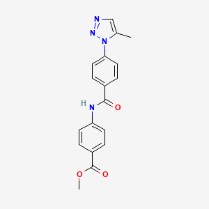 molecular formula C18H16N4O3 B4866117 methyl 4-{[4-(5-methyl-1H-1,2,3-triazol-1-yl)benzoyl]amino}benzoate 