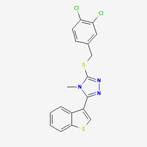 molecular formula C18H13Cl2N3S2 B4866125 3-(1-benzothiophen-3-yl)-5-[(3,4-dichlorobenzyl)sulfanyl]-4-methyl-4H-1,2,4-triazole 