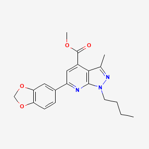 molecular formula C20H21N3O4 B4866147 methyl 6-(1,3-benzodioxol-5-yl)-1-butyl-3-methyl-1H-pyrazolo[3,4-b]pyridine-4-carboxylate 