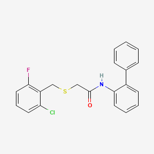 molecular formula C21H17ClFNOS B4866150 N-2-biphenylyl-2-[(2-chloro-6-fluorobenzyl)thio]acetamide 