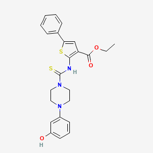 ethyl 2-({[4-(3-hydroxyphenyl)-1-piperazinyl]carbonothioyl}amino)-5-phenyl-3-thiophenecarboxylate