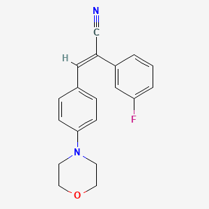 molecular formula C19H17FN2O B4866189 (E)-2-(3-fluorophenyl)-3-(4-morpholin-4-ylphenyl)prop-2-enenitrile 