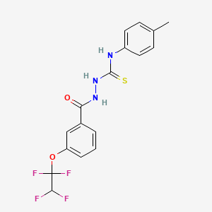 molecular formula C17H15F4N3O2S B4866217 N-(4-methylphenyl)-2-[3-(1,1,2,2-tetrafluoroethoxy)benzoyl]hydrazinecarbothioamide 