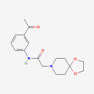 molecular formula C17H22N2O4 B4866260 N-(3-acetylphenyl)-2-(1,4-dioxa-8-azaspiro[4.5]dec-8-yl)acetamide 