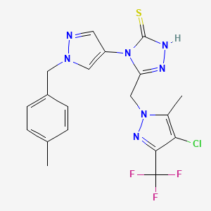 5-{[4-CHLORO-5-METHYL-3-(TRIFLUOROMETHYL)-1H-PYRAZOL-1-YL]METHYL}-4-[1-(4-METHYLBENZYL)-1H-PYRAZOL-4-YL]-4H-1,2,4-TRIAZOL-3-YLHYDROSULFIDE