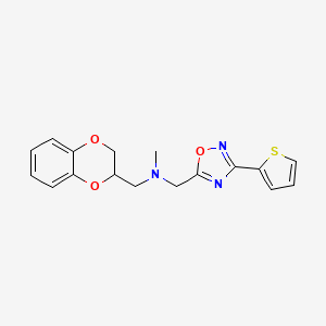 molecular formula C17H17N3O3S B4866276 (2,3-dihydro-1,4-benzodioxin-2-ylmethyl)methyl{[3-(2-thienyl)-1,2,4-oxadiazol-5-yl]methyl}amine 