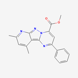 methyl 11,13-dimethyl-4-phenyl-3,7,8,10-tetrazatricyclo[7.4.0.02,7]trideca-1,3,5,8,10,12-hexaene-6-carboxylate