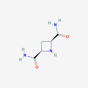 molecular formula C5H9N3O2 B048663 (2R,4S)-Azetidine-2,4-dicarboxamide CAS No. 121050-12-2