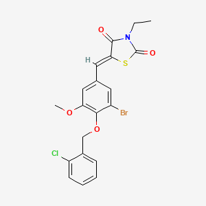 5-{3-bromo-4-[(2-chlorobenzyl)oxy]-5-methoxybenzylidene}-3-ethyl-1,3-thiazolidine-2,4-dione