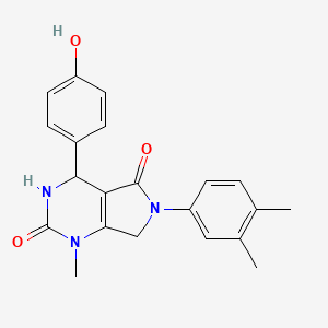 6-(3,4-DIMETHYLPHENYL)-4-(4-HYDROXYPHENYL)-1-METHYL-1H,2H,3H,4H,5H,6H,7H-PYRROLO[3,4-D]PYRIMIDINE-2,5-DIONE