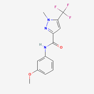 molecular formula C13H12F3N3O2 B4866341 N-(3-methoxyphenyl)-1-methyl-5-(trifluoromethyl)-1H-pyrazole-3-carboxamide 