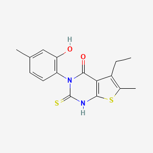 molecular formula C16H16N2O2S2 B4866346 5-ethyl-3-(2-hydroxy-4-methylphenyl)-2-mercapto-6-methylthieno[2,3-d]pyrimidin-4(3H)-one 