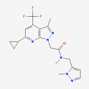 2-[6-CYCLOPROPYL-3-METHYL-4-(TRIFLUOROMETHYL)-1H-PYRAZOLO[3,4-B]PYRIDIN-1-YL]-N~1~-METHYL-N~1~-[(1-METHYL-1H-PYRAZOL-5-YL)METHYL]ACETAMIDE