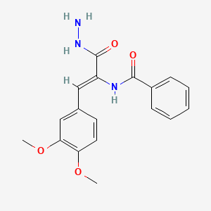 N-[(1Z)-1-(3,4-dimethoxyphenyl)-3-hydrazinyl-3-oxoprop-1-en-2-yl]benzamide