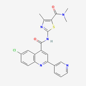 6-chloro-N-{5-[(dimethylamino)carbonyl]-4-methyl-1,3-thiazol-2-yl}-2-(3-pyridinyl)-4-quinolinecarboxamide