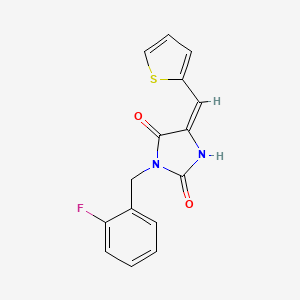 3-(2-fluorobenzyl)-5-(2-thienylmethylene)-2,4-imidazolidinedione